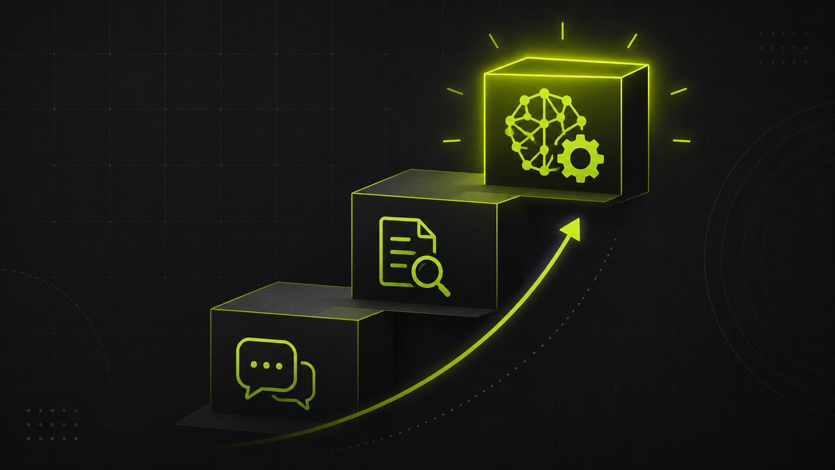 Editorial illustration on a dark background of a decision ladder from prompting to retrieval to fine-tuning, with fine-tuning chosen only for consistent specialised behaviour at scale